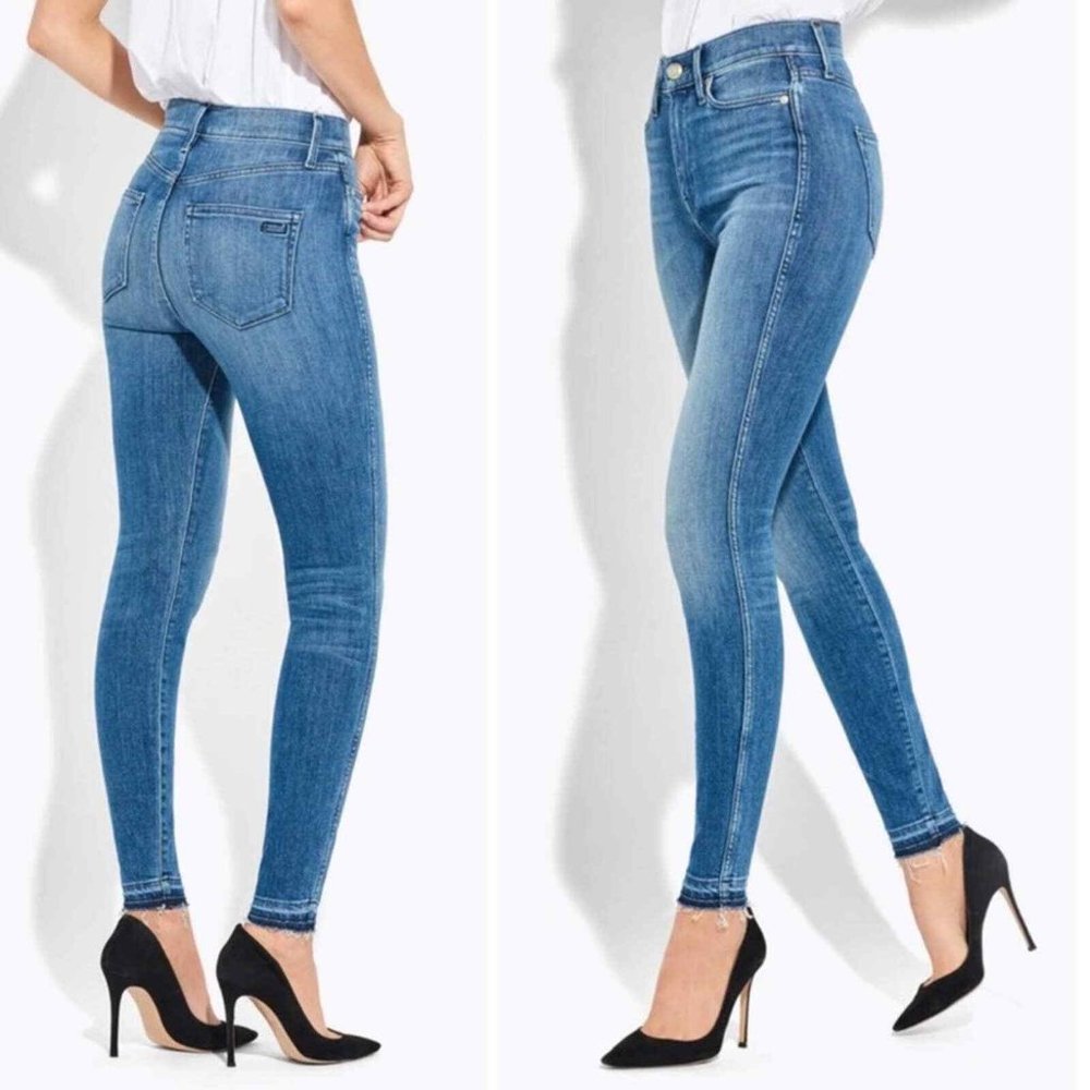 AYR The Riser High Waisted Long Jeans. Neon Jupiter. 27x32